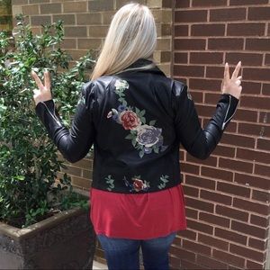 🔥FLASH SALE 🔥Embroidered Leather Jacket